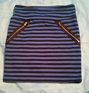 Black and white striped skirt